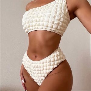 Two piece quilted swim suit